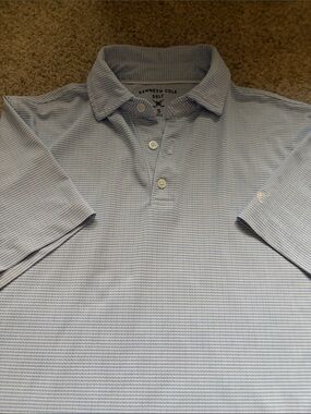 Kenneth Cole Light Blue Micro-Print Polo Men’s Small